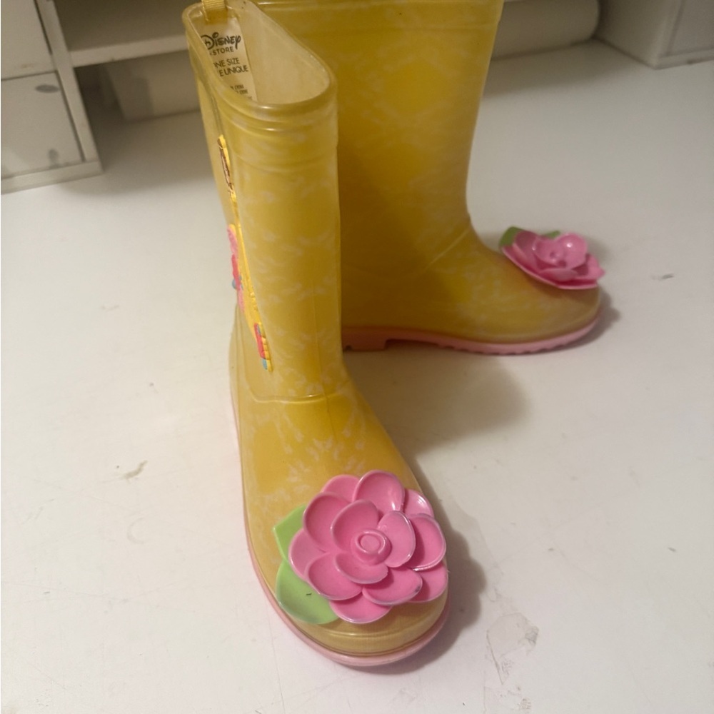 Disney Yellow Princess Rain Boots with Pink Accents - Picture 7 of 14